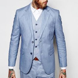 Buy Light Blue Coat Pant For Men Online 