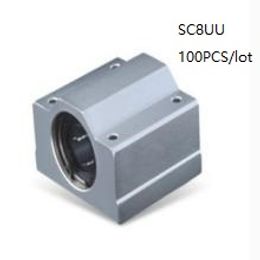 100pcs/lot SC8UU SCS8UU 8mm linear case unit linear block bearing blocks for cnc router 3d printer parts