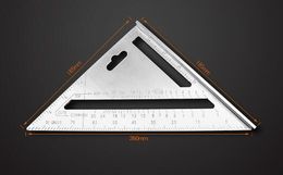 2PCS/set Triangle Measurement Ruler 7 Inch And Cm Two-Side Measuring Silver Aluminum Alloy Square Layout Guide Construction Carpenter