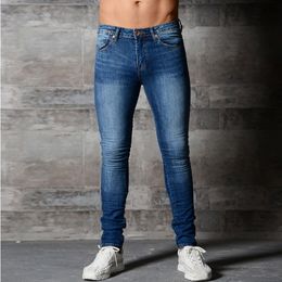 Skinny Jeans For Men Blue Hip Hop Long Stretch Jeans Hombre Slim Fit Fashion Ankle Tight Streetwaer Pants Dropshipping