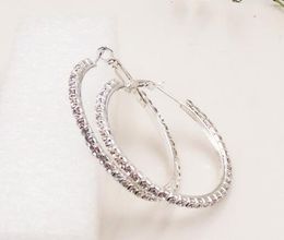 Hot Style Exquisite Jewellery simple sweet 4.5cm large ring set with diamond ear ring female earrings fashionable classic delicate