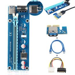 Freeshipping PROMOTION! 10X USB 3.0 PCI E 1x to 16x Powered Extender Riser Adapter Card With SATA Cable