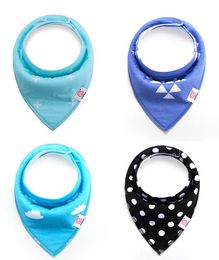 European and American baby saliva towel cotton bib 4 pieces new ins explosion baby bib double triangle Free shipping