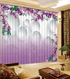 European 3D Curtains Circle flower vine Luxury For Living room Window Curtain Modern Blackout Curtains