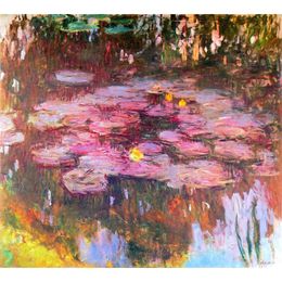 Canvas art oil paintings Hand painted Claude Monet Water Lilies painting for wall decor