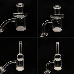 4mm Opaque Bottom Bevelled Edge Quartz Banger With Crank Cap/ Bubble Cap 10mm 14mm 18mm Male Female Quartz Banger Nails For Glass Bongs