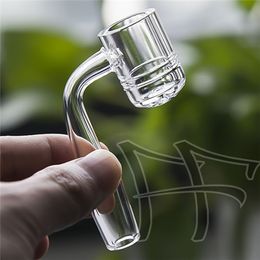 Smoke Extra Thick Full 4mm Quartz Banger Nail Flat Top With 2 Belts 10mm 14mm 18mm Domeless 90 degree Gavel For Glass Bong