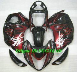 Injection Mould Fairing kit for SUZUKI Hayabusa GSXR1300 08 09 10 12 GSXR 1300 2008 2009 2012 Red flames black Fairings set+Gifts SH05