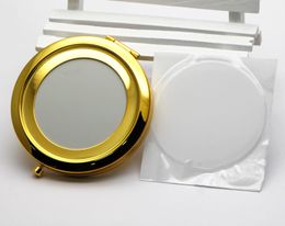 70mm Blank Compact Mirror Gold Foldable Compact Mirror with Resin Epoxy Sticker M070KG 500 pieces/lot