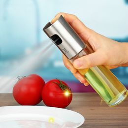 Kitchen Cooking Tools Glass Oil Pump Spray Fine Bottle Olive Can Seasoning Vinegar Stainless Steel Spraying Bottle BBQ c687