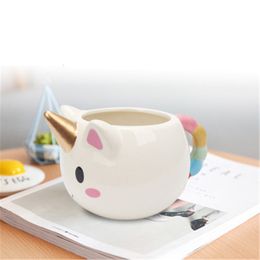300ml Colorful Mugs Milk Cup Cuteness 3D Ceramic Coffee Mug Gold Stereo Cute Cups Preferred