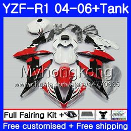 Body Black stars red hot+Tank For YAMAHA YZF R 1 YZF-1000 YZF 1000 YZFR1 04 05 06 232HM13 YZF1000 YZF-R1 04 06 YZF R1 2004 2005 2006 Fairing