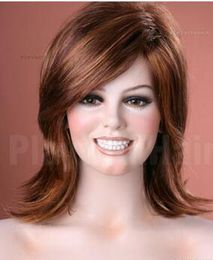 Fashion Wig Brown cosplay Short women's synthetic Wavy Hair Wigs