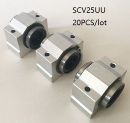 20pcs/lot SCV25UU SC25SUU 25mm shorter linear case unit linear block bearing blocks for cnc router 3d printer parts