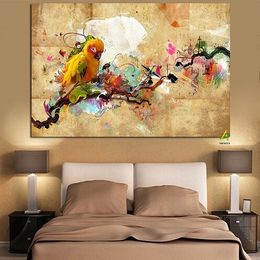 Parrot Bird painting abstract art wall Canvas,Pure Hand Painted Animal Art Oil Painting On Canvas.High quality canvas Multi Sizes Ab223