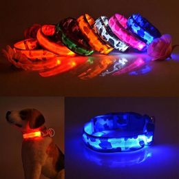 Pet USB Rechargeable Led Collar Luminous Nylon Necklace Night Safety Flashing Glow Camouflage Dog Collar