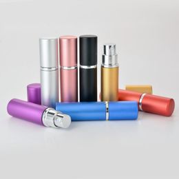 6ml Mini Colourful Refillable Perfume Atomizer Empty Aluminium Spray Bottle Portable Cosmetic Container Free Shipping LX2280
