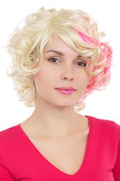 Wig Curly Blonde Pink Naughty short GFW961-613TF2315