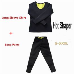 Neoprene shapers Long Sleeve TOP + Legging Sweat Sauna Slimming Women Fitness tights Tanks Vest Pants