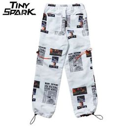 Summer Joggers Hip Hip Pant Star Print Men Harajuku Sweatpant Streetwear Fashion Casual Track Pants Sweat Trousers White