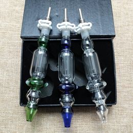 Small Nector Collectors Kits With Keck Clip Titanium Nail Glass Bong Nector Collector Mini Water Pipes 10mm Joint Oil Rigs NC10-10