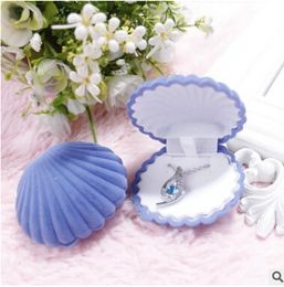 Shell Shape Velvet Jewellery Organiser Elegant Earring Storage Box Creative Necklace Holder Popular Women Gift Box192a