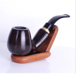 Ebony ring hammer and pipe smooth bent pipe smoking Retro