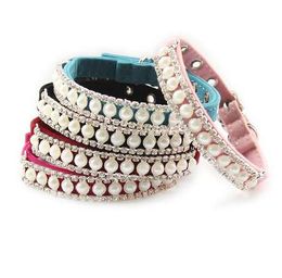 Armi store Rhinestone Pearl Chain Dog Collar Princess Collars For Dogs Cats 60 41017 Pet Leads Accessories