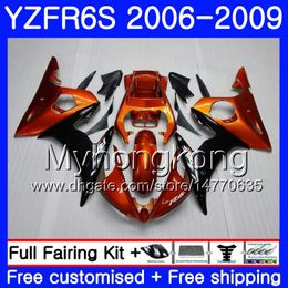 yamaha r6 orange fairings Australia - Body For YAMAHA YZF R6 S R 6S Light orange frame YZF600 YZFR6S 06 07 08 09 231HM.24 YZF-600 YZF R6S YZF-R6S 2006 2007 2008 2009 Fairings Kit