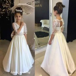 2019 New Cheap Lovely For Country Garden Boho Flower Girl Dresses Daughter Toddler Pretty Kids Pageant Formal First Holy Communion Gown