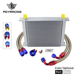 AN10 OIL COOLER KIT 30 ROWS OIL COOLER kit + OIL FILTER ADAPTER + NYLON STAINLESS STEEL BRAIDED HOSE WITH PQY STICKER+BOX