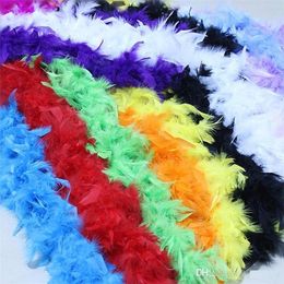 2Meters Turkey Feather Strip Wedding Marabou Feather Boa Burlesque Fancy Dress party decoration Color optional c305