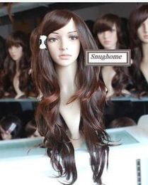 FIXSF857 new cute sexy long fashion brown wavy women health Hair wig Wigs
