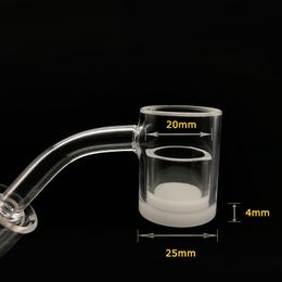 Bevelled Edge Opaque Bottom Gavel Quartz Banger With Opaque Quartz Insert 10mm 14mm 18mm Flat Top Quartz Banger Nails For Glass Dab Rig