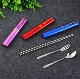 Tableware Chopsticks Fork Spoon Wedding Favours Stainless Steel Cutlery Set Wedding Party Gifts
