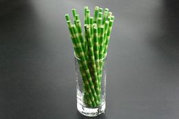 19.5cm Disposable Bamboo Paper Drinking Straws for Bar Birthday Wedding Party Cocktail Decorative Straw wen7037