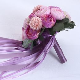 Stunning Red/Purple/Ivory Bridal Bouquets Wedding Accessories New Arrival 24*20cm Bridal Wedding Flowers Cheap Free Shipping