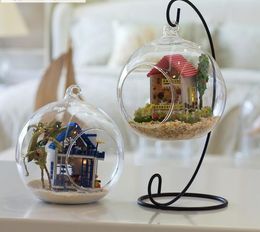 Candle Holder Display Stand Semicircle Half Round Shape Iron Rack DIY Glass Ball Hook Frame Micro Landscape lin2646