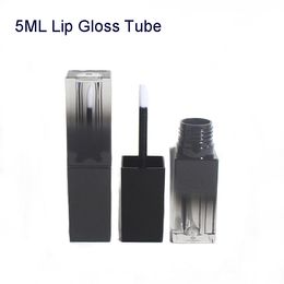 wholesale Gradient Black Square Liquid Lip Gloss Tube Empty bottle DIY Handwork Lipstick Lips Tubes Cosmetic Containers Bottles for Makeup