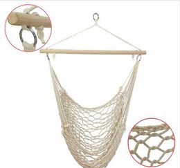 SGODDE Outdoor Hammock Chair Hanging Chairs Swing Cotton Rope Net Swing Cradles Kids Adults Outdoor Indoor Hot Sale