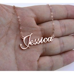 Personalised Custom Name Pendant Necklace Customised Cursive Arabic Crown Heart Nameplate Necklace Stainless Steel Birthday Gift