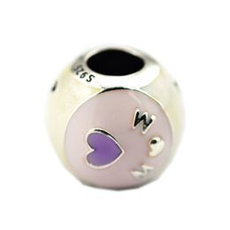 Amor Corazón Te Amo Corazón encanto plata esterlina 925 encanto grano Mamá Púrpura