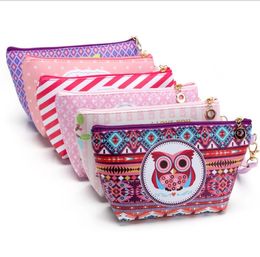 Women Portable Owl Cosmetic Case Pouch Zip Toiletry Organizer Travel Makeup Make Up Wash Storage Makeup Pouch coin purse money bags