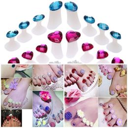 Flower Diamond Silicone Toe Separators 8pcs/Set Foot Toe Spacers for Home and Salon Use DIY Nail Art Tools