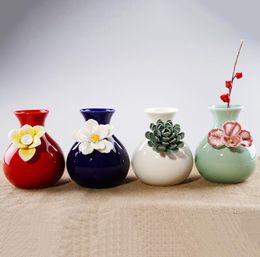rose white glazed pots flowers vase designs home decor crafts room decoration ceramic kawaii garden ornament porcelain statue