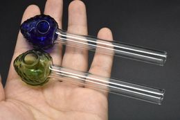 new Strawberry shape Thick Pyrex Glass Oil Burner Smoking Handle Pipes Oil Burner Glass tube Pipes for Smoking 10cm lenght bong pipe