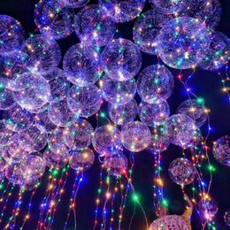 18 inch Clear Latex Balloon With Led Strip 3M Copper Wire Luminous Led Balloons For wedding Decorations birthday party Supplies GA569