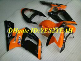 Injection Mould Fairing kit for KAWASAKI Ninja ZX6R 636 03 04 ZX 6R 2003 2004 ABS Orange black Fairings set+Gifts KG06