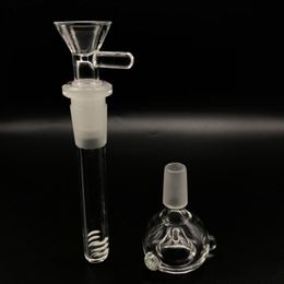 Glass Downstem Diffuser 14mm Female to 18mm Male Down Stem With 2pcs 14mm male Glass bowls Ash Catcher For Silicone Bong Water Bongs