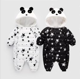 infant warm Rompers winter boys girls Jumpsuits newborn cotton down jacket baby cartoon animal coat Cute jumpsuit romper hoodie